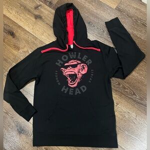 Howler Head monkey spirit Hoodie black and red medium